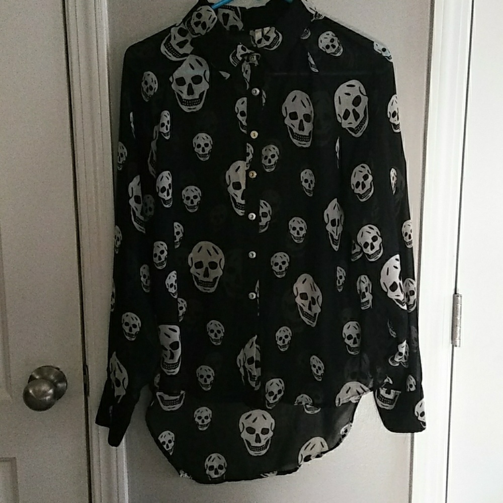 See thru skull blouse.